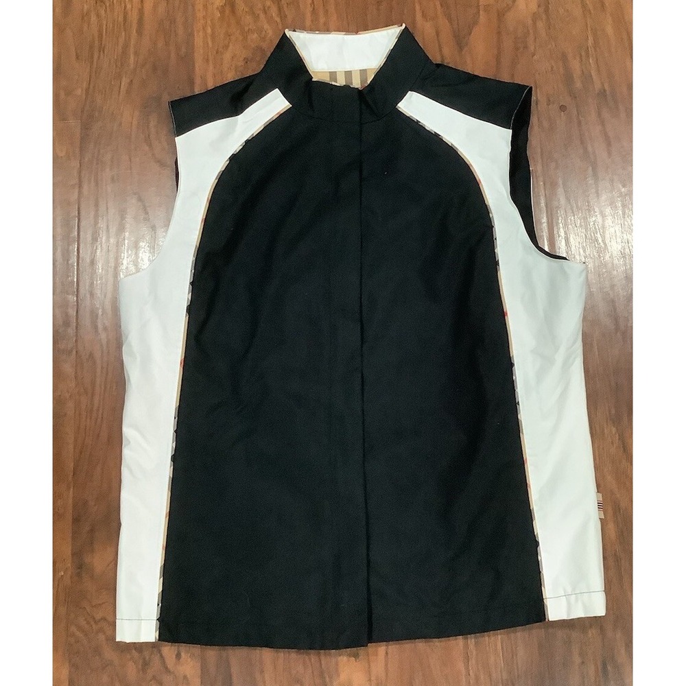 Burberry Golf Vest Check Tartan Plaid Zip  Multicolored M Country Club Game